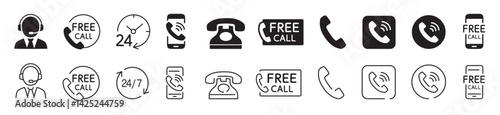 Set of contact icons vector