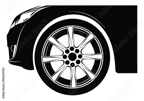 Car Wheel Illustration – Conceptual Vector Design for Automotive Projects

