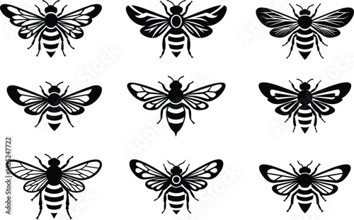 A colorful vector set of butterfly illustrations showcases the beauty of these winged insects, perfect for nature-inspired designs and tattoo patterns