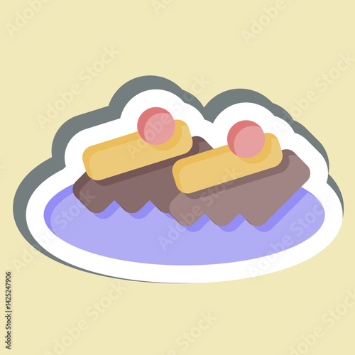 Sticker Beshbarmak. related to Kazakhstan symbol. design editable