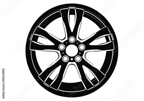 Car Wheel Illustration – Conceptual Vector Design for Automotive Projects

