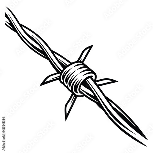 barb Silhouette on vector illustration with white background