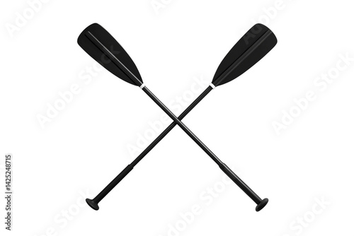 Minimalist Crossed Paddle Silhouette – Modern Vector Design for Branding & Decor
