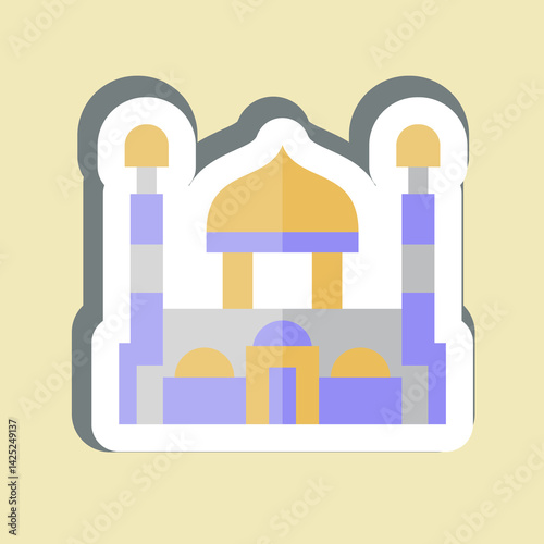 Sticker Hazret Sultan Mosque. related to Kazakhstan symbol. design editable