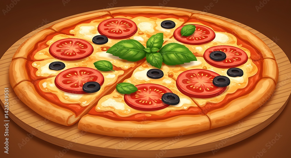 Pizza with Tomato and Basil Pizza with Tomato and Basil