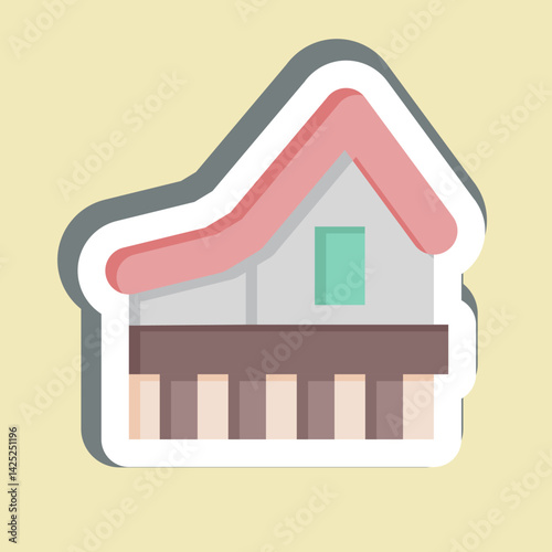 Sticker House. related to Kazakhstan symbol. design editable