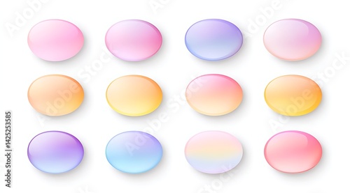 Pastel colored buttons in a grid