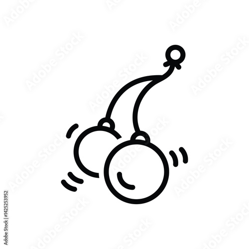 Fotografi Black line icon for clack