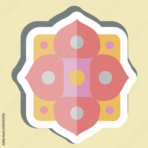 Sticker Ornament. related to Kazakhstan symbol. design editable