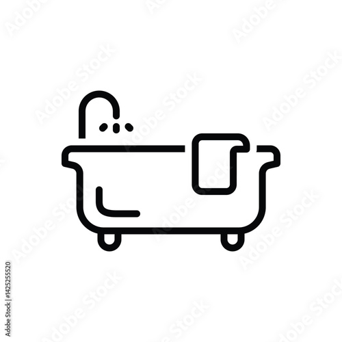 Black line icon for  bathtub