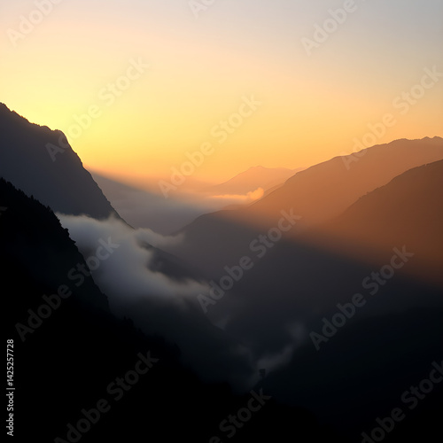 sunrise in the mountains