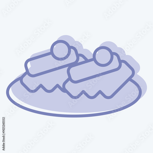 Icon Beshbarmak. related to Kazakhstan symbol. two tone style. design editable