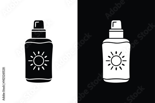 Editable Stroke Sunscreen Tube Icon. Modern Skincare and Sun Protection Vector