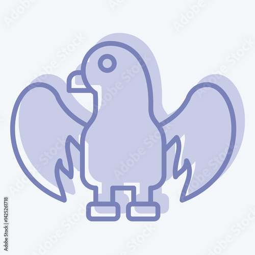 Icon Eagle. related to Kazakhstan symbol. two tone style. design editable