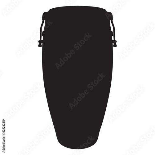 Conga Drum Silhouette Percussion Instrument Icon for Music and Rhythm Design.eps