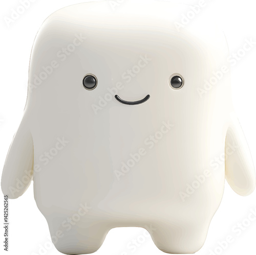 An isolated humanoid marshmallow on white background, vector, png