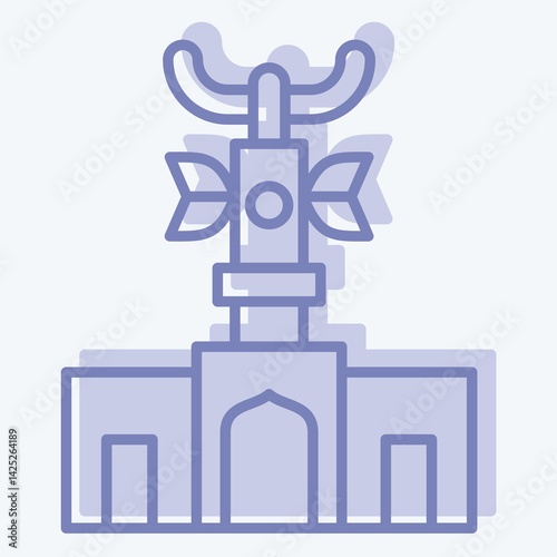 Icon Monument. related to Kazakhstan symbol. two tone style. design editable