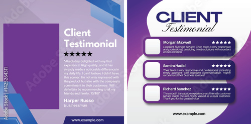 Professional client testimonial template for digital marketing and social media post