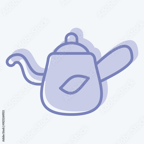 Icon Tea. related to Kazakhstan symbol. two tone style. design editable