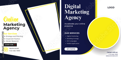 Digital business marketing social media post & web bannerDigital business marketing social media post and web banner