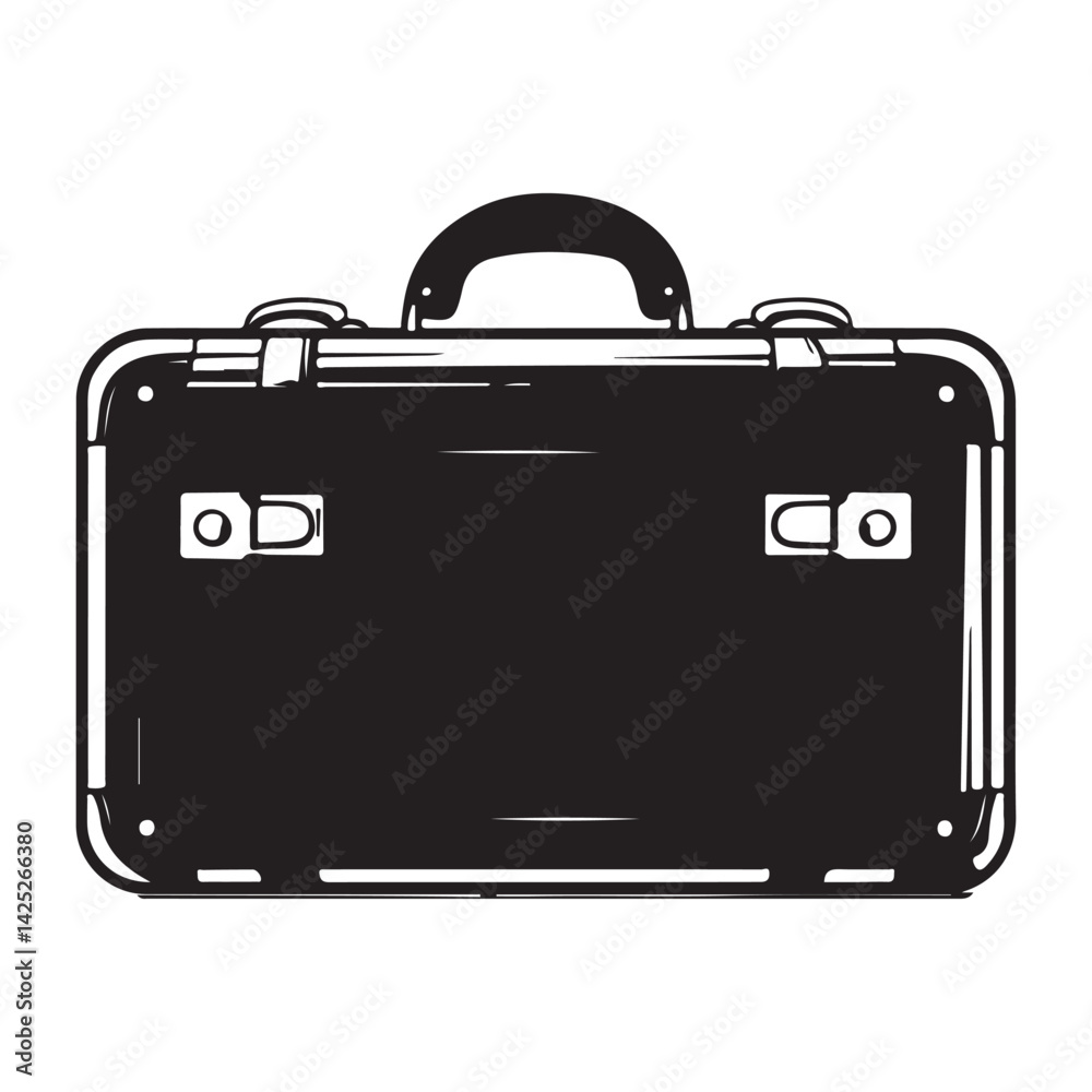 Travel luggage black silhouette of simple minimal vector Travel luggage black silhouette of simple minimal vector