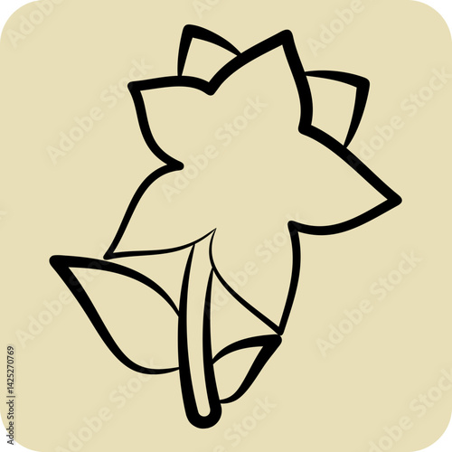 Icon Lilium. related to Kazakhstan symbol. hand drawn style. design editable