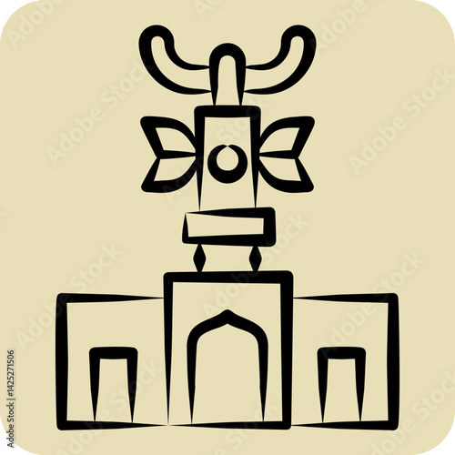 Icon Monument. related to Kazakhstan symbol. hand drawn style. design editable