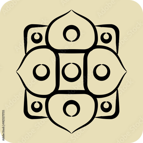 Icon Ornament. related to Kazakhstan symbol. hand drawn style. design editable