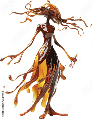 An isolated syrup based creature on white background, vector, png