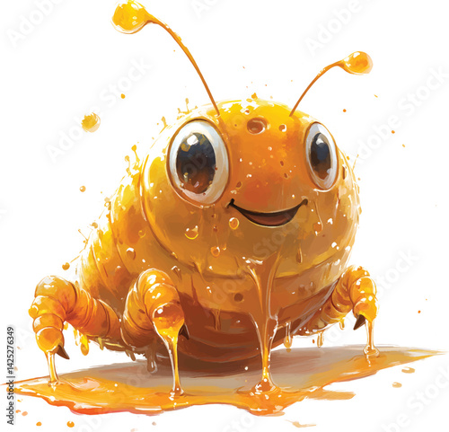 An isolated syrup based creature on white background, vector, png