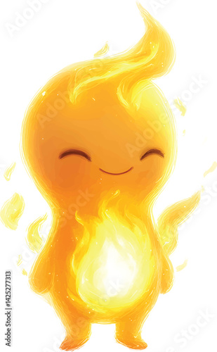 An isolated tiny being character on white background, vector, png