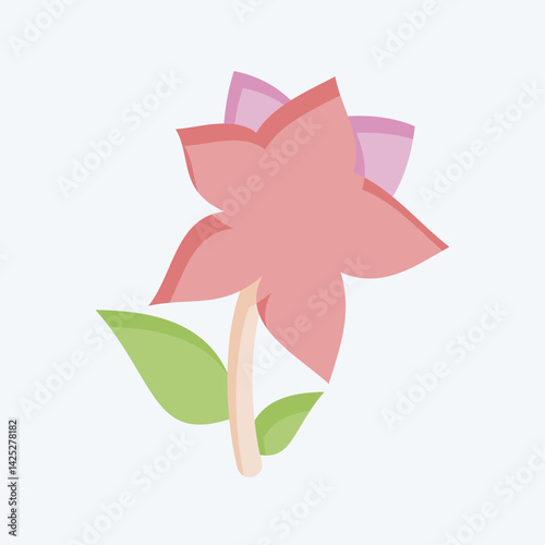 Icon Lilium. related to Kazakhstan symbol. flat style. design editable