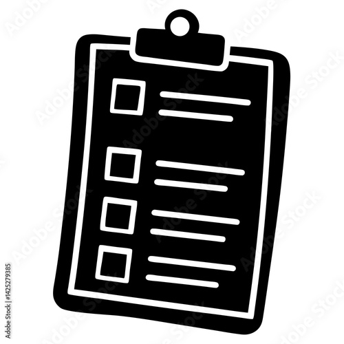 Clipboard with checklist with white background 