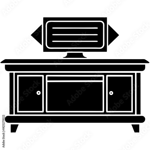 Office desk with nameplate  with white background 