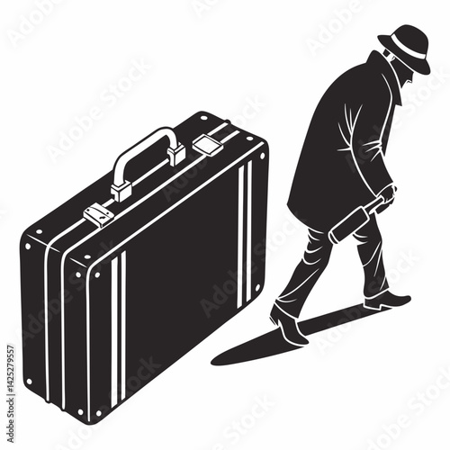 Briefcase   with white background 