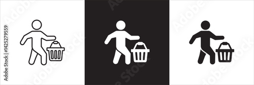 Consumer icon. online shopping user buyer icon. Shopper symbol. Customer sign. Icon symbol suitable for self service store, customer, buy. Vector  illustration