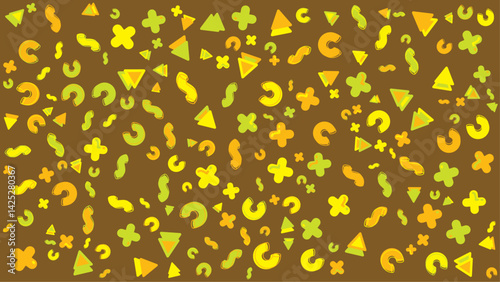 Fototapeta Naklejka Na Ścianę i Meble -  Background with brown, yellow, green, and orange shapes. Suitable for autumnthemed designs, abstract concepts, or vibrant promotional materials.