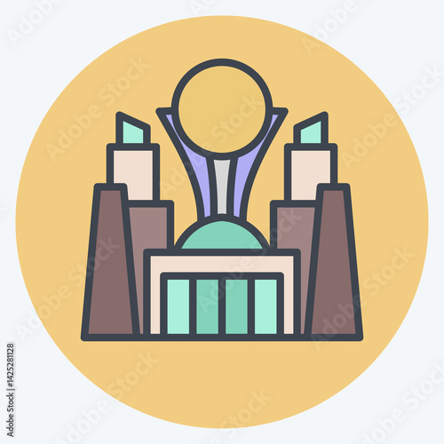 Icon Astana. related to Kazakhstan symbol. color mate style. design editable