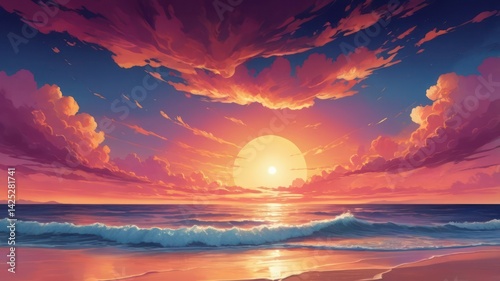 sunset over the sea