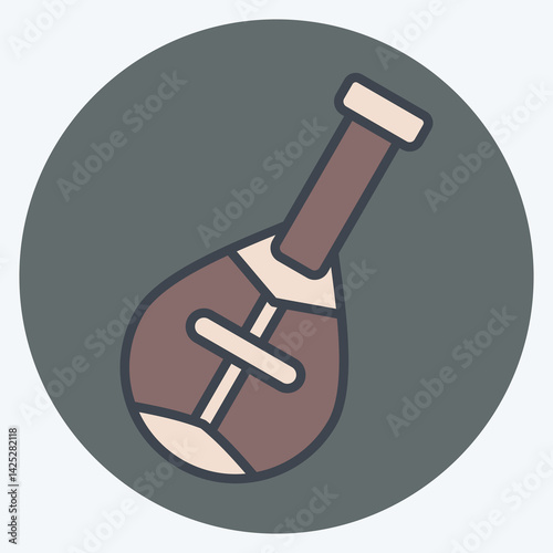 Icon Dombra. related to Kazakhstan symbol. color mate style. design editable