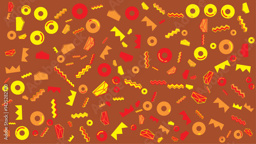 Colorful background with geometric shapes. Suitable for presentations, websites, or graphic design projects requiring a vibrant and modern aesthetic.
