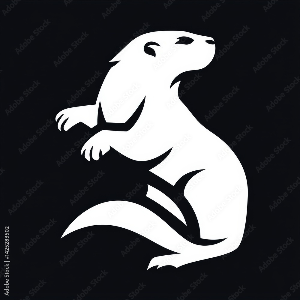 Obraz premium a minimalist otter logo