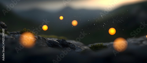 Obraz na płótnie Misty Mountain Glow w salonie