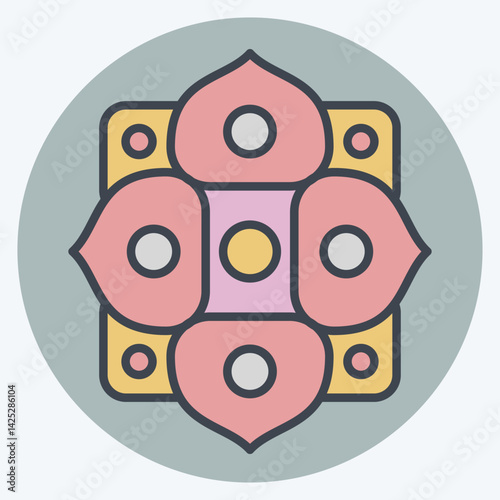 Icon Ornament. related to Kazakhstan symbol. color mate style. design editable