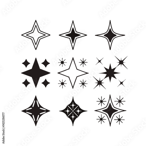 black and white stars