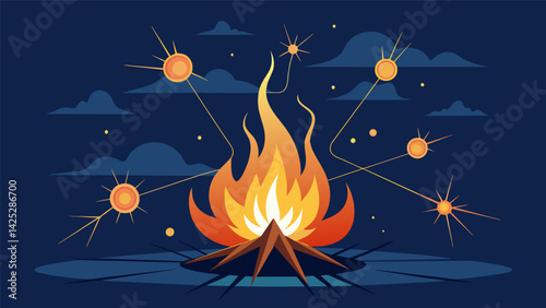 A roaring bonfire with flames reaching out to engulf and consume interconnected neurons symbolizing the excitotoxicity and overstimulation of.