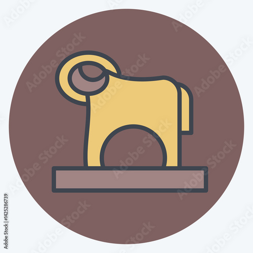 Icon RAM. related to Kazakhstan symbol. color mate style. design editable