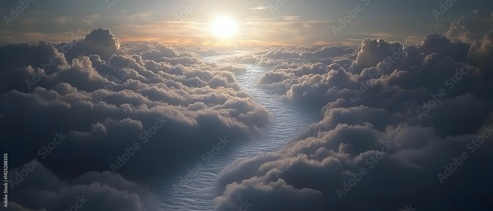Sunrise Through a Cloud Valley