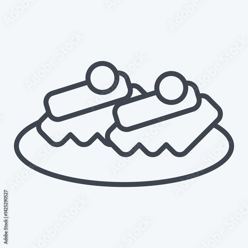 Icon Beshbarmak. related to Kazakhstan symbol. line style. design editable