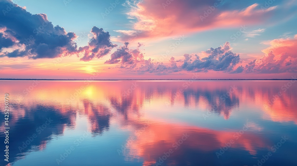 Serene sunset over calm water Serene sunset over calm water